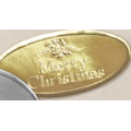 Gold Season's Greetings 3" Diameter Oval Seal